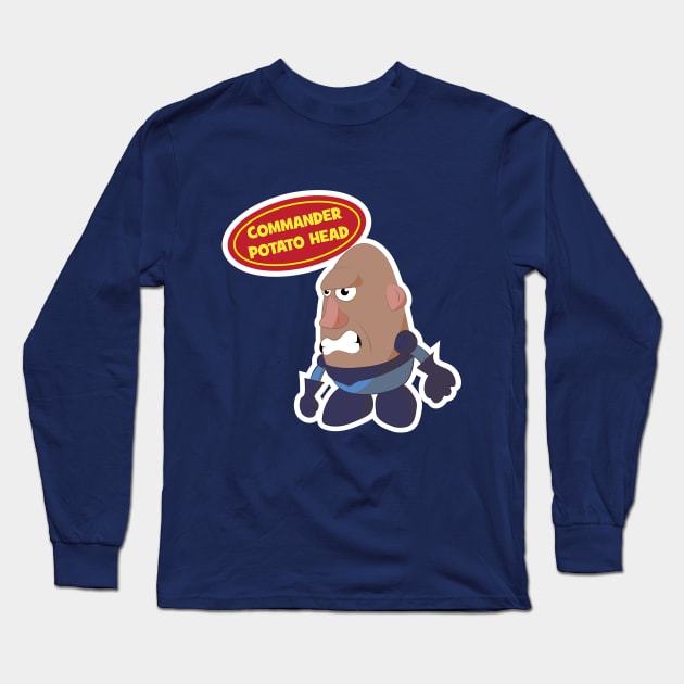 Commander Potato Head Long Sleeve T-Shirt by MrPandaDesigns